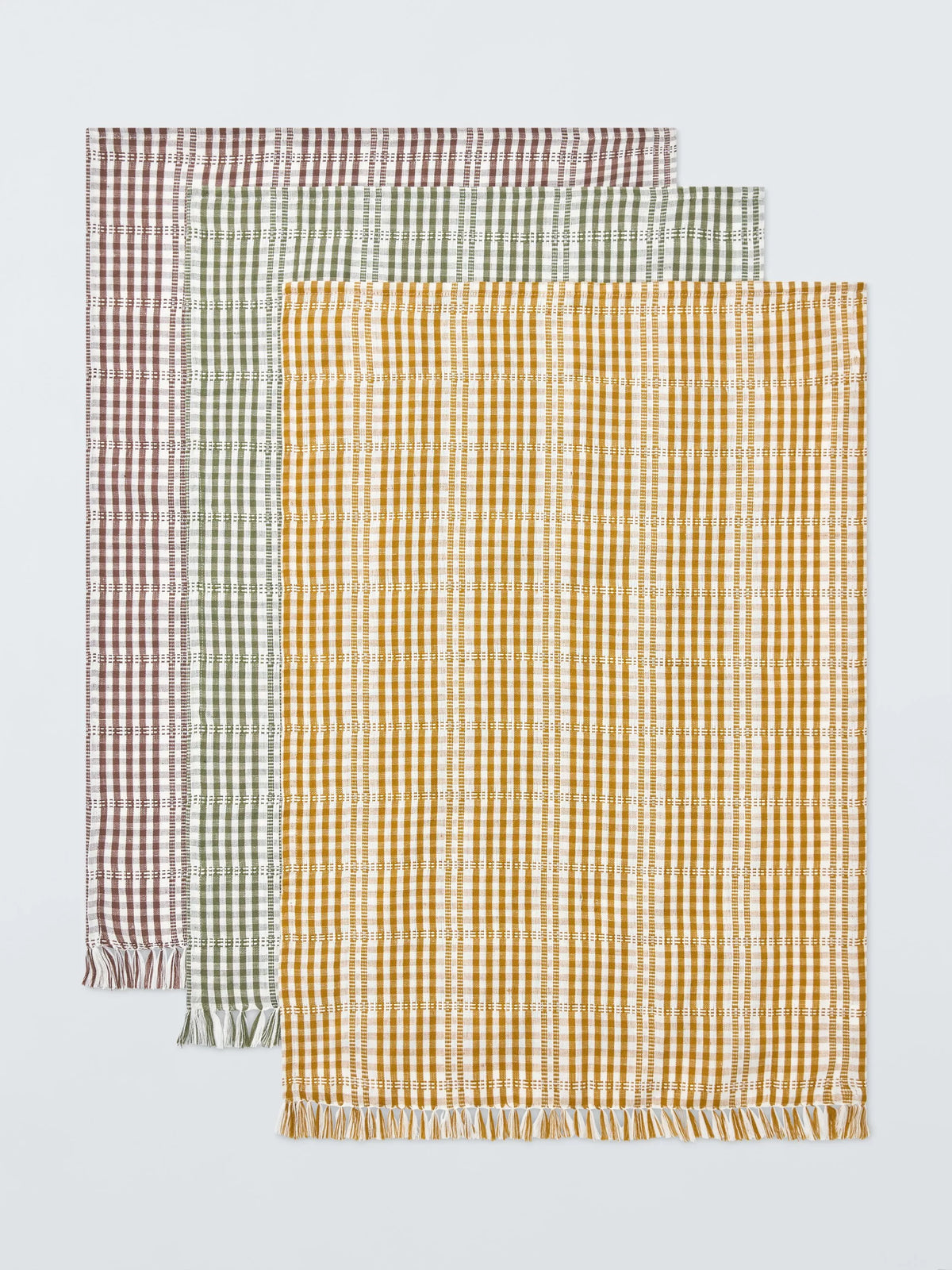 John Lewis farmhouse check cotton tea towel set of 3 - British product
