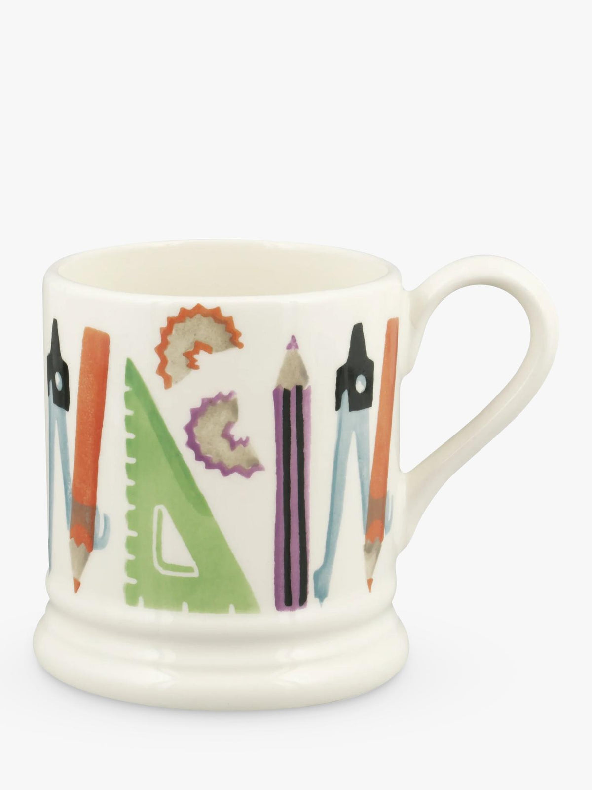Stationery Pattern Half Pint Earthenware Mug 300ml
