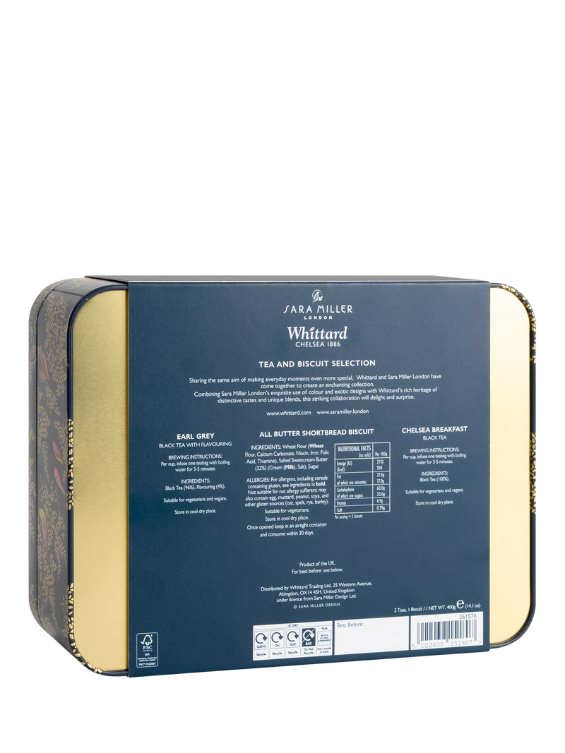 Sara Miller Chelsea Iconic Tea & Biscuits Gift Tin 400g, UK version