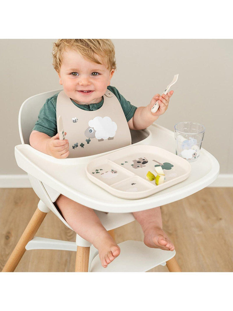 Done by Deer silicone bib with pocket and adjustable neck - British product