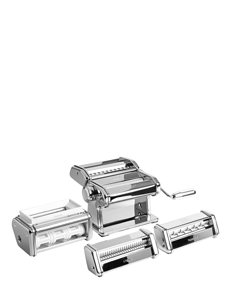 Marcato Atlas Plus pasta machine multi-pasta gift set silver - British product
