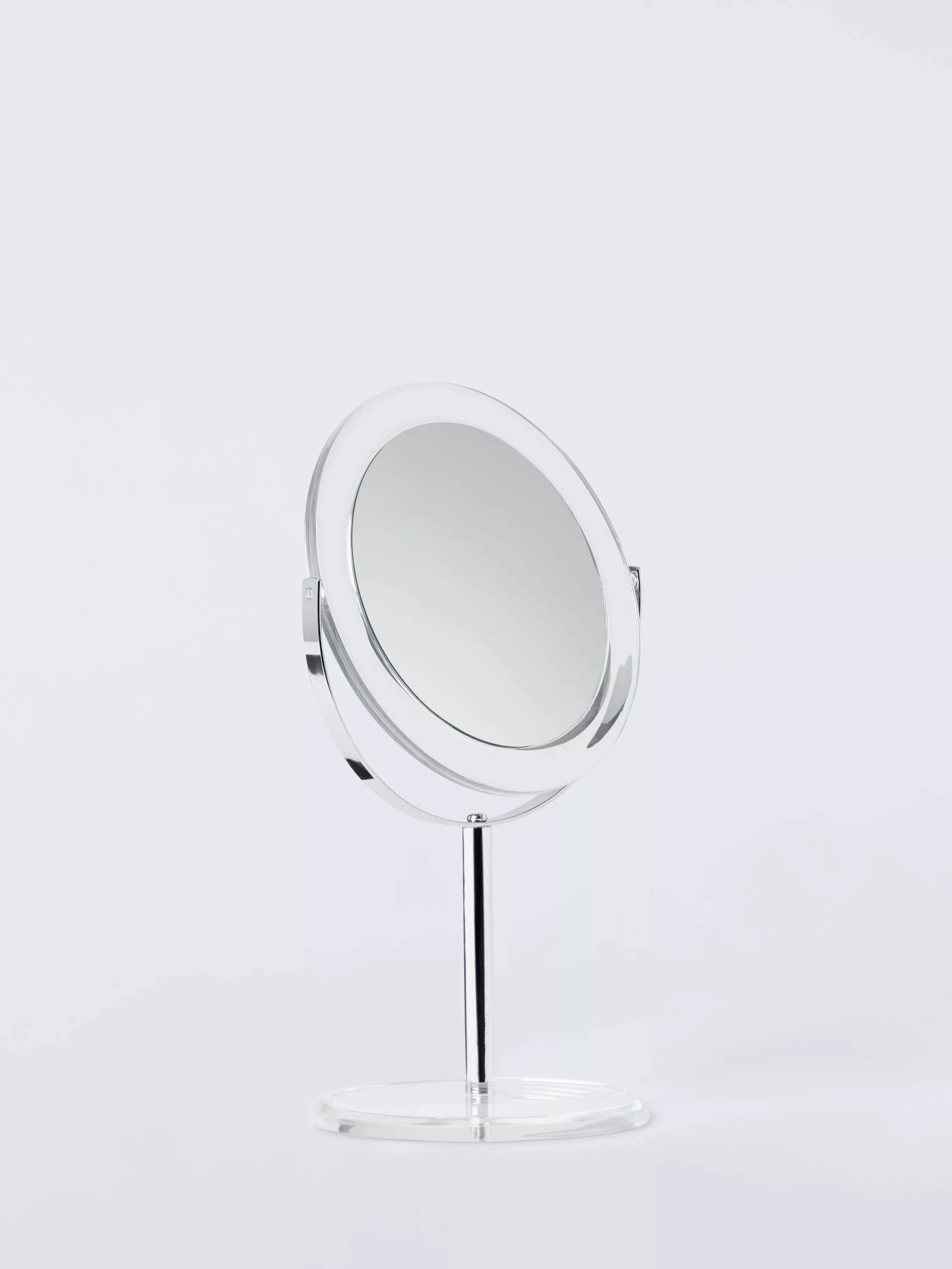 John Lewis Orbit pedestal mirror clear acrylic (British brand)