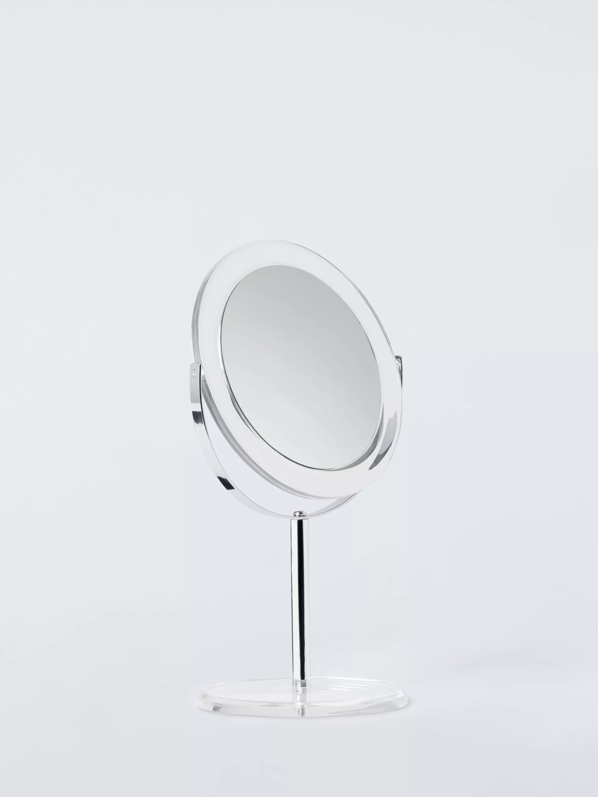 John Lewis Orbit pedestal mirror clear acrylic (British brand)
