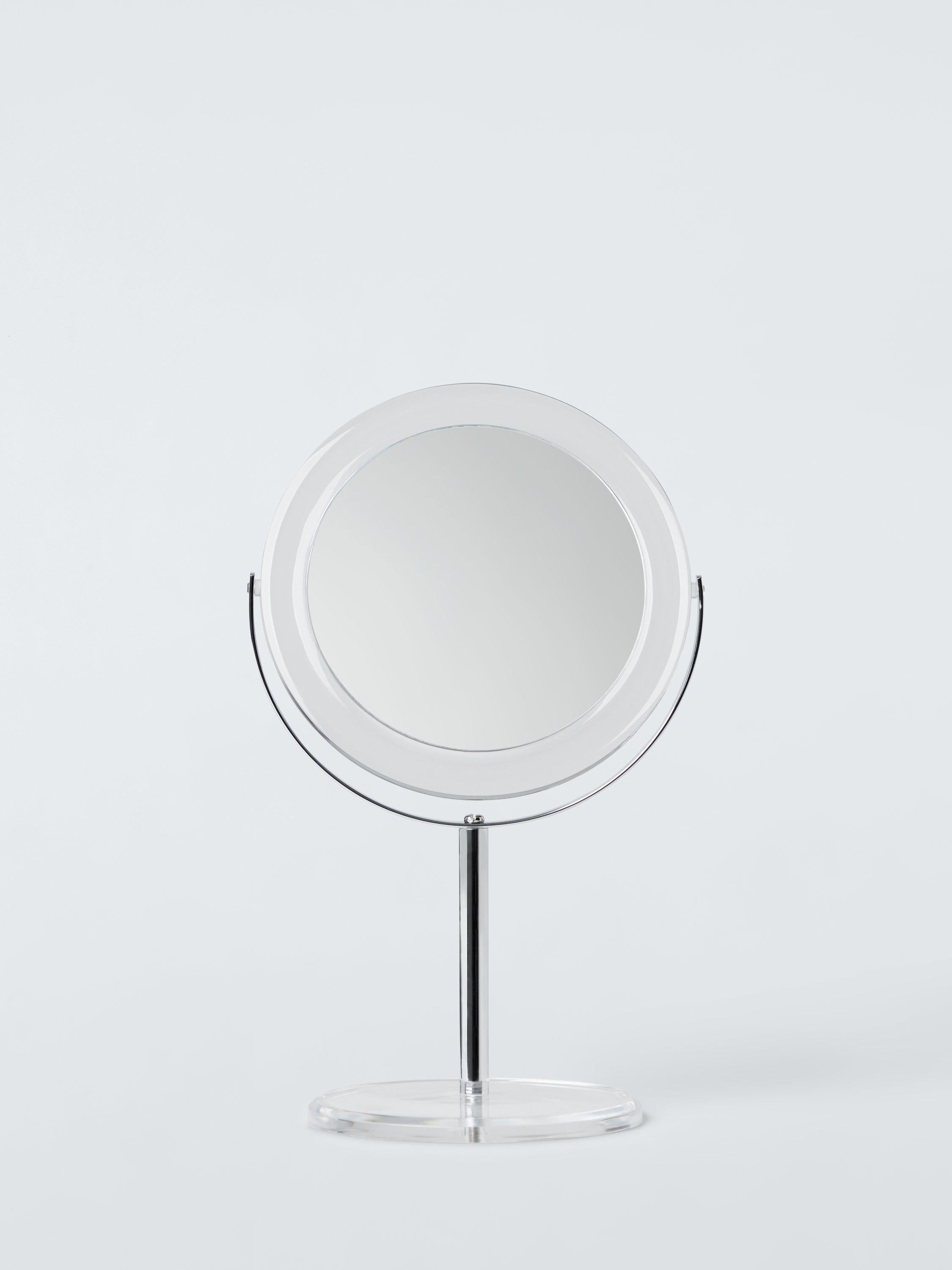 John Lewis Orbit pedestal mirror clear acrylic (British brand)