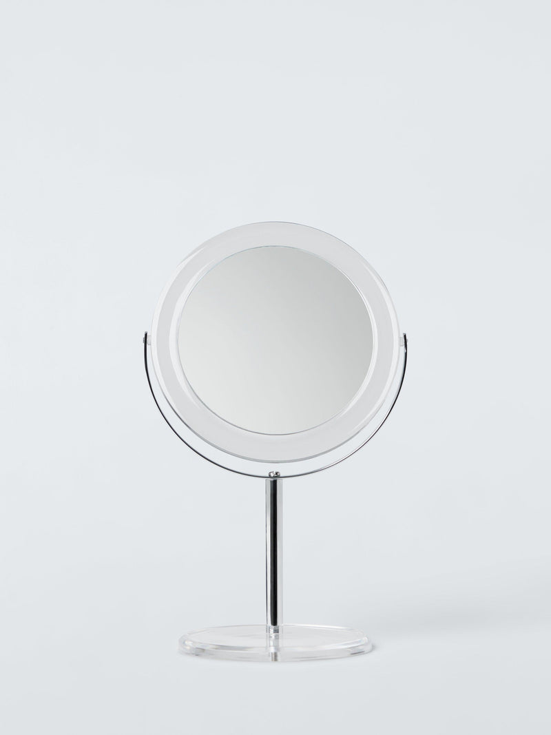John Lewis Orbit pedestal mirror clear acrylic (British brand)