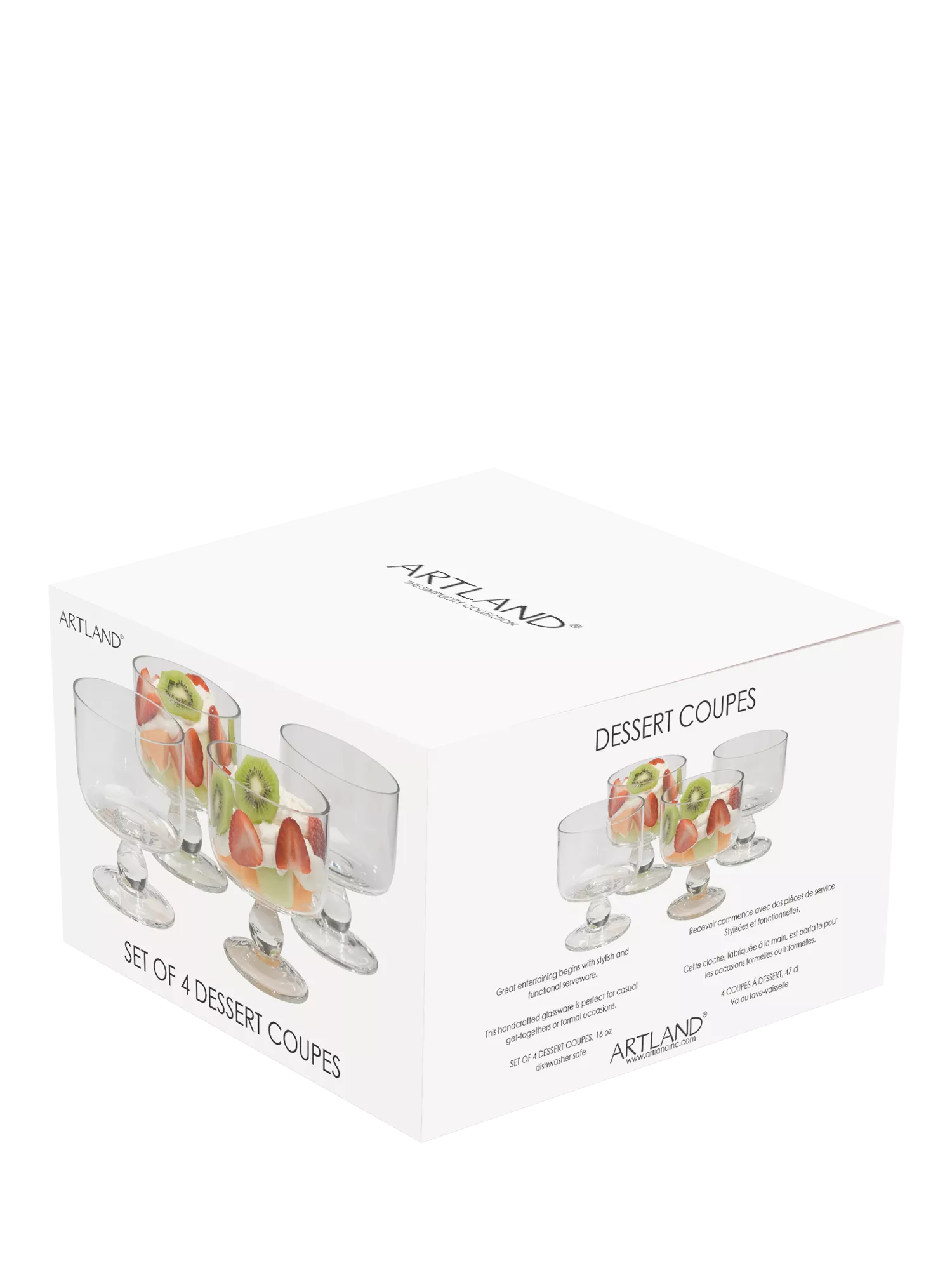 Artland glass dessert coupe bowls set of 4, imported from the UK