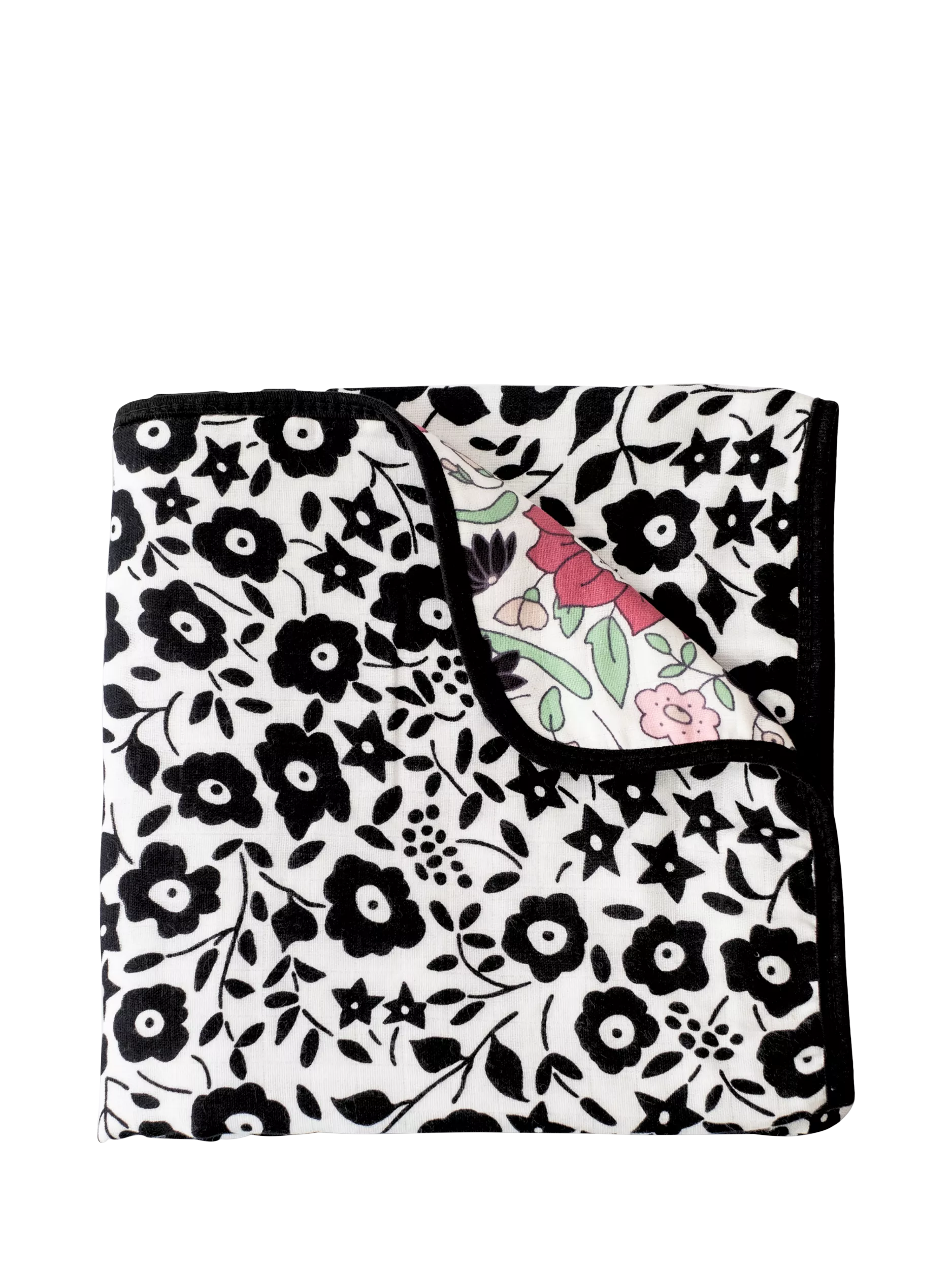 Etta Loves reversible muslin blanket with Liberty and wildflower prints (British brand)