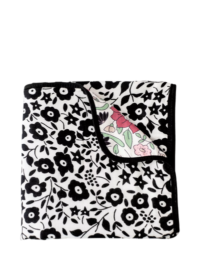 John Lewis Etta Loves Liberty Fairford Shadow / Wharfedale Meadow Reversible Muslin Baby Blanket- Buy online at McGrocer