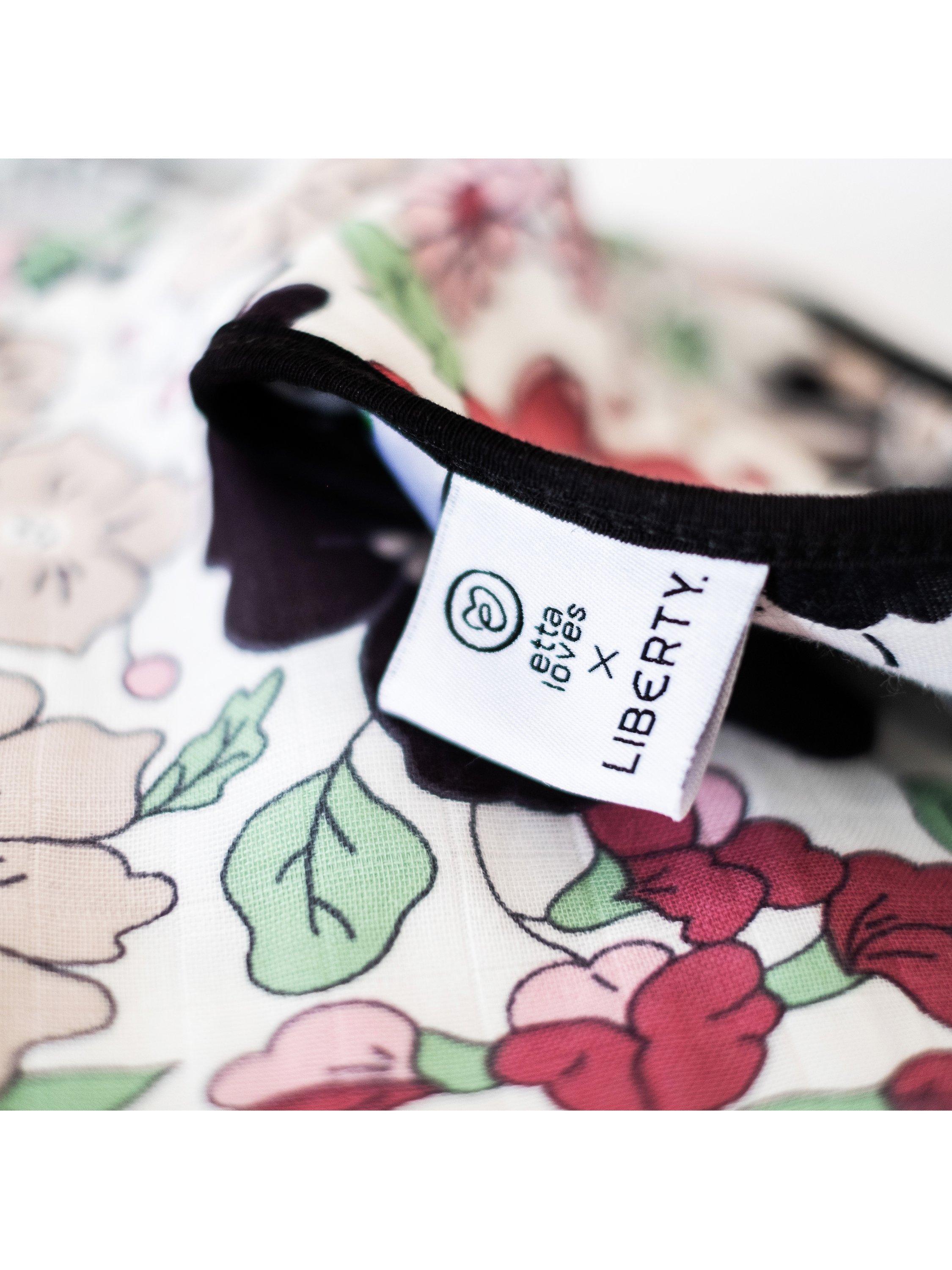 Etta Loves reversible muslin blanket with Liberty and wildflower prints (British brand)