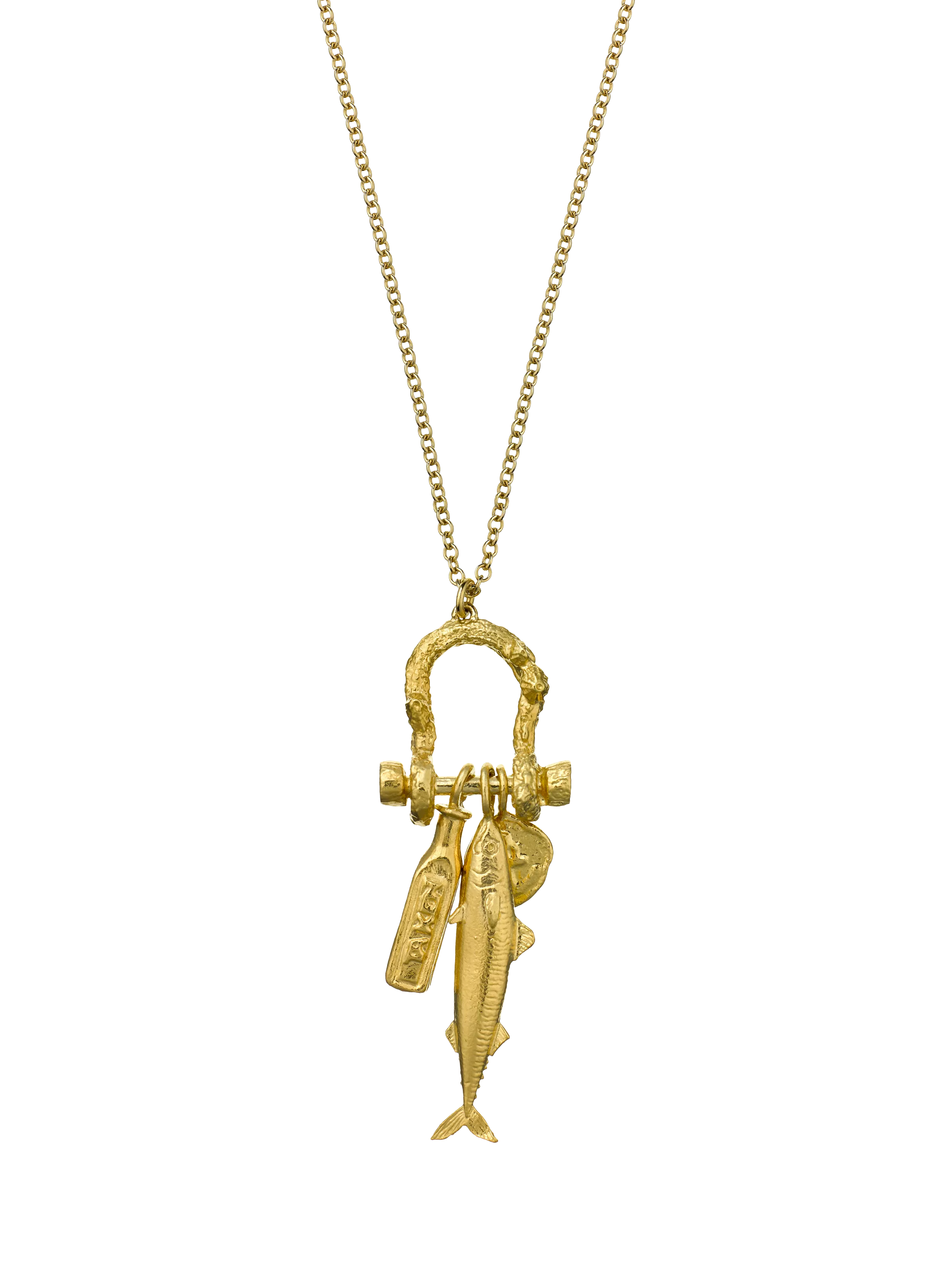 Alex Monroe gold charm necklace, UK version