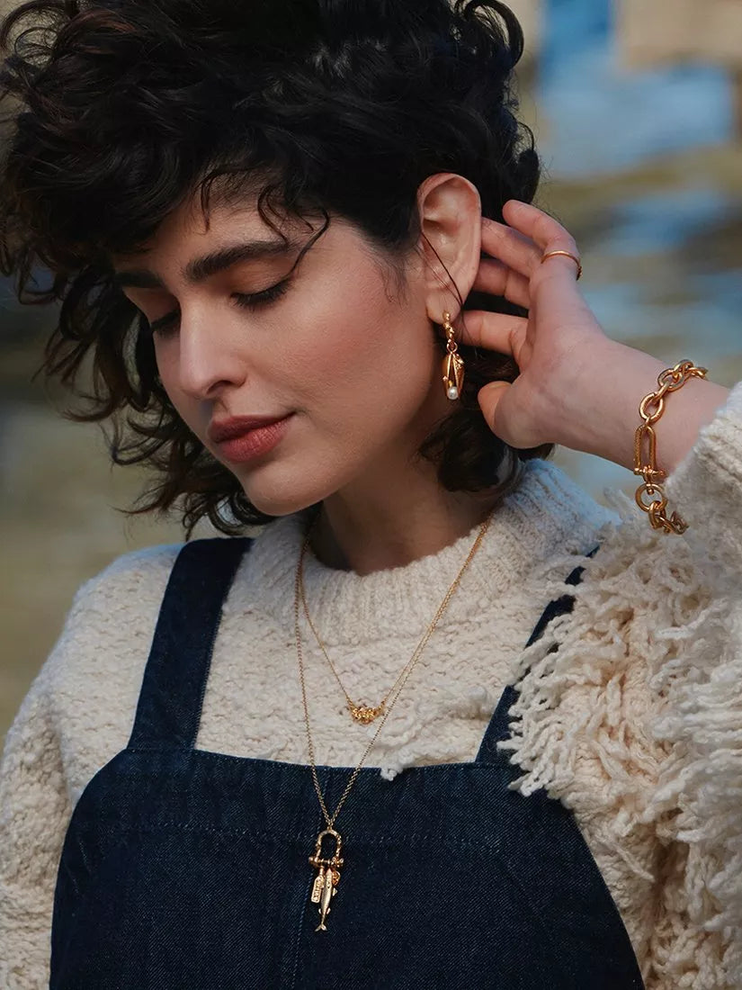 Alex Monroe gold charm necklace, UK version
