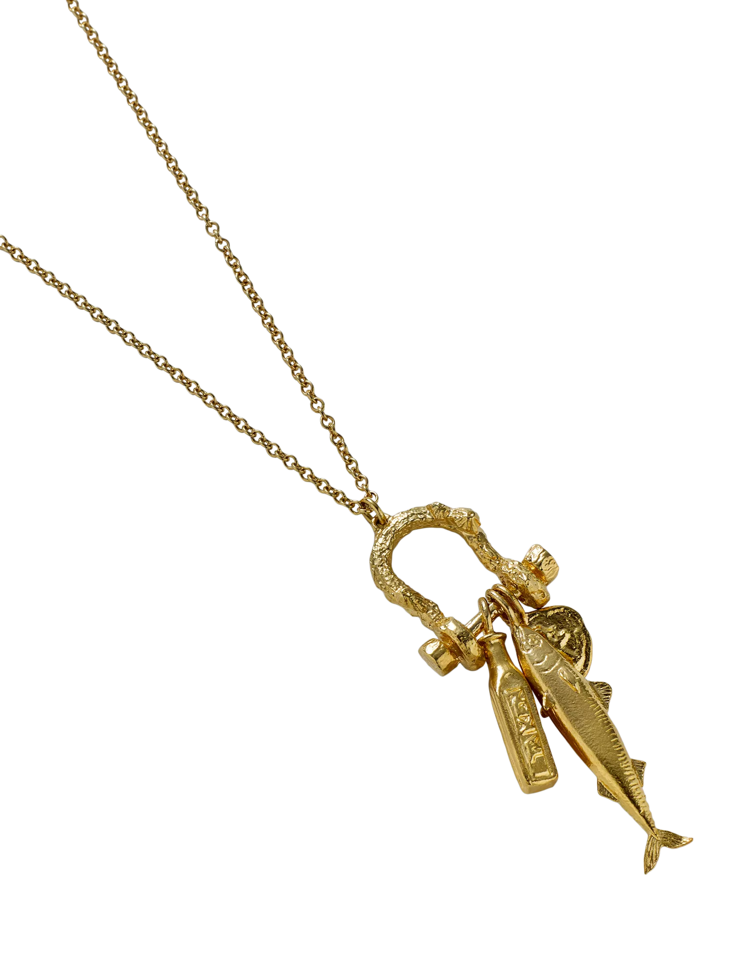 Alex Monroe gold charm necklace, UK version