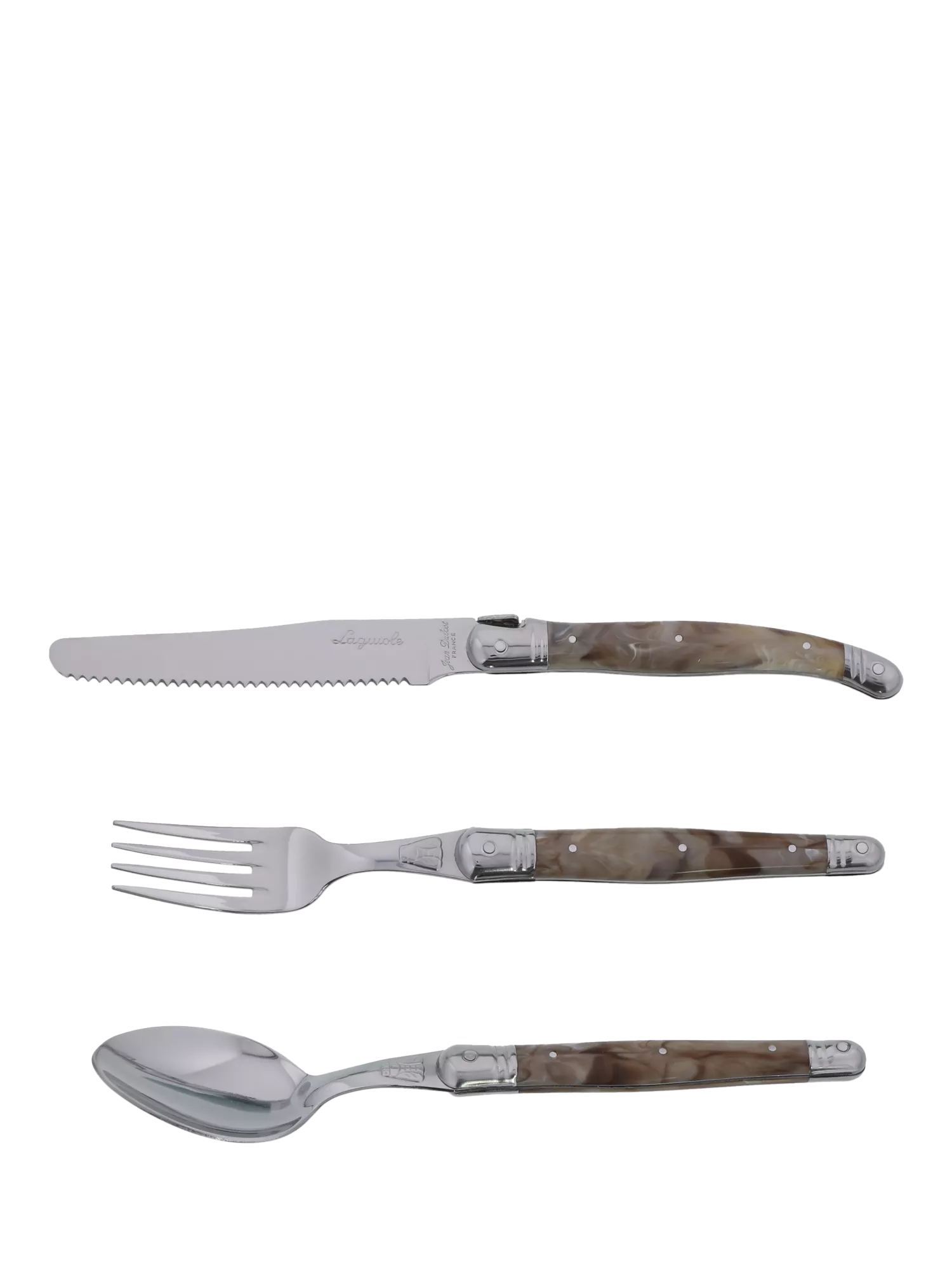 Laguiole cutlery set 18 piece dark horn effect (British brand)