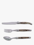 Laguiole cutlery set 18 piece dark horn effect (British brand)