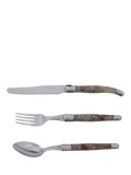 Laguiole cutlery set 18 piece dark horn effect (British brand)