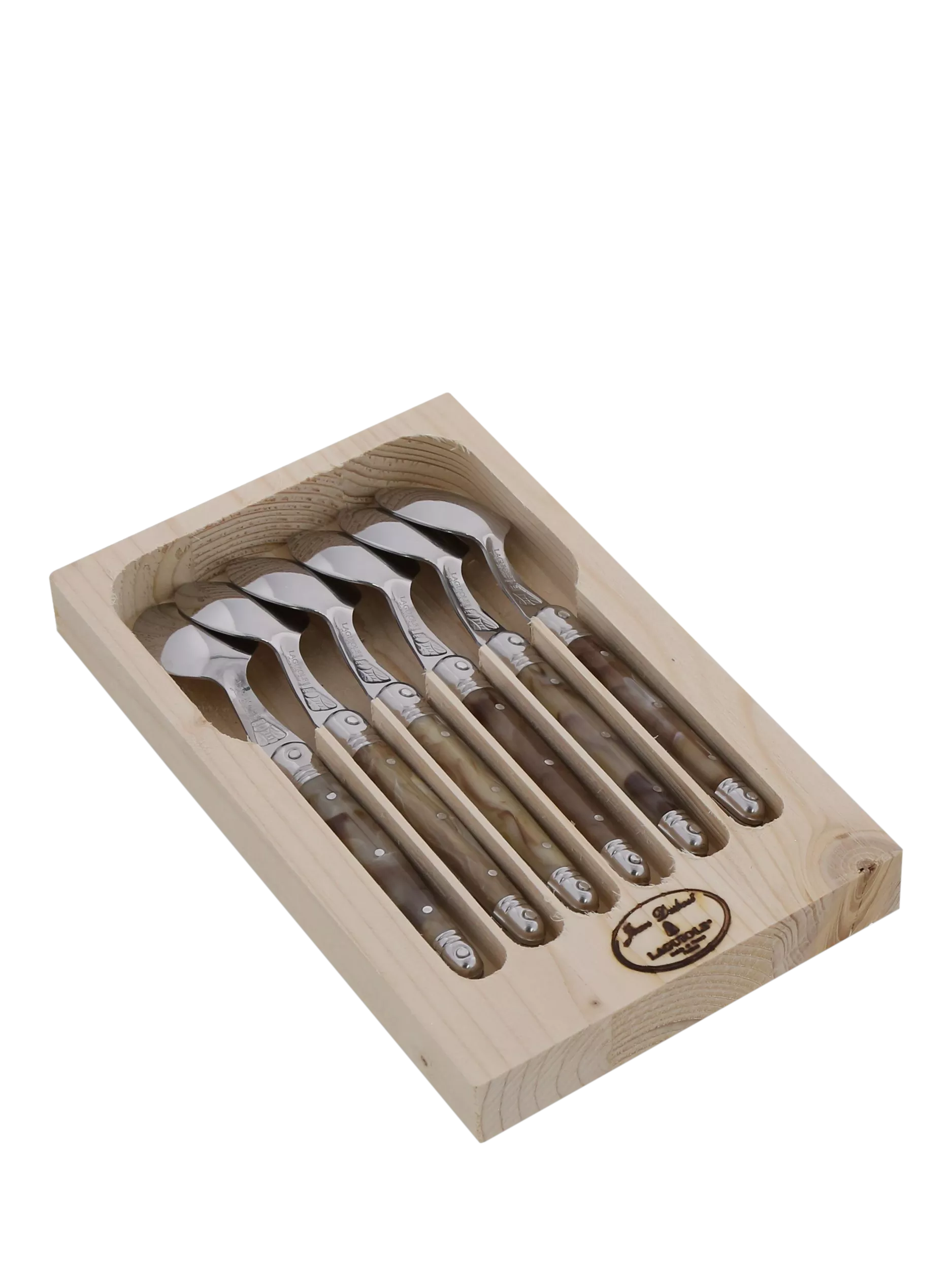 Laguiole horn stainless steel teaspoons set, imported from the UK