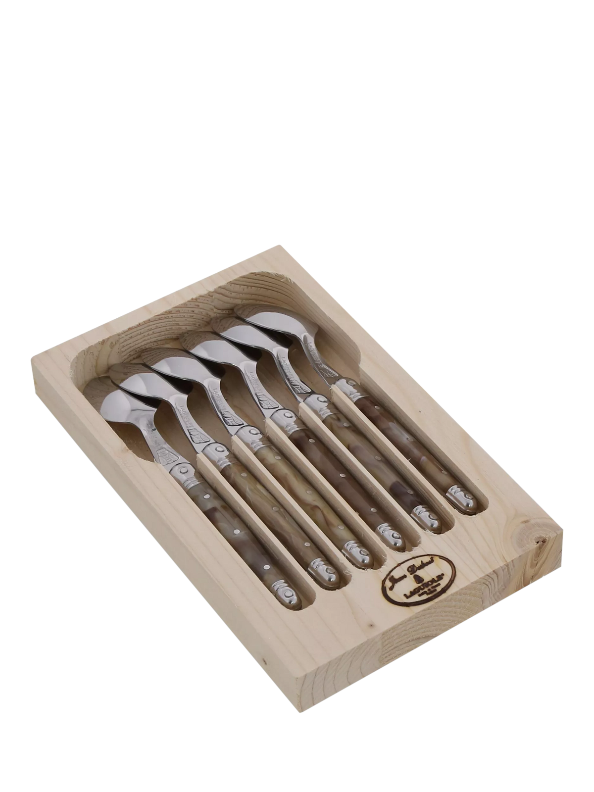 Laguiole horn stainless steel teaspoons set, imported from the UK