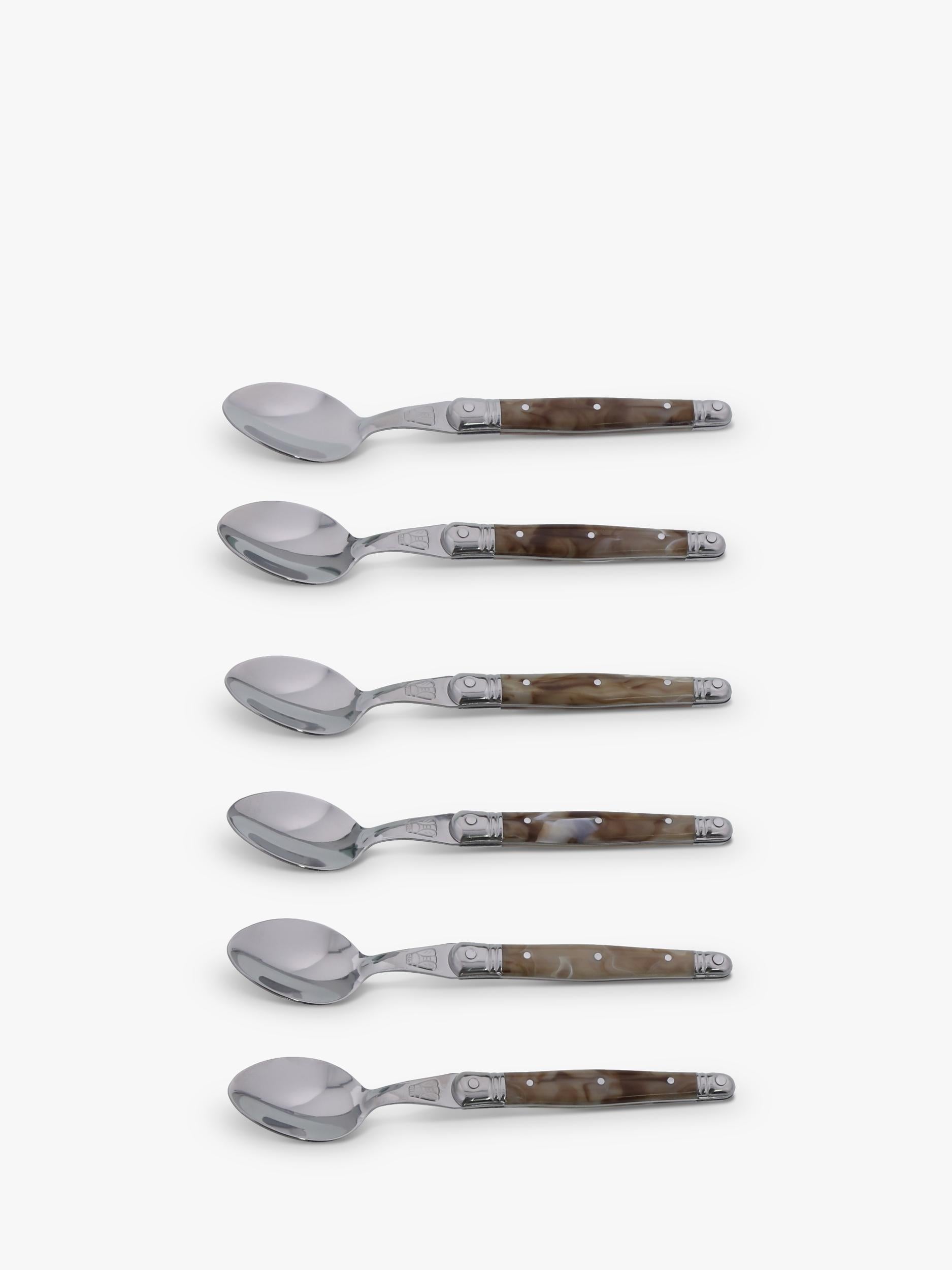 Laguiole horn stainless steel teaspoons set, imported from the UK