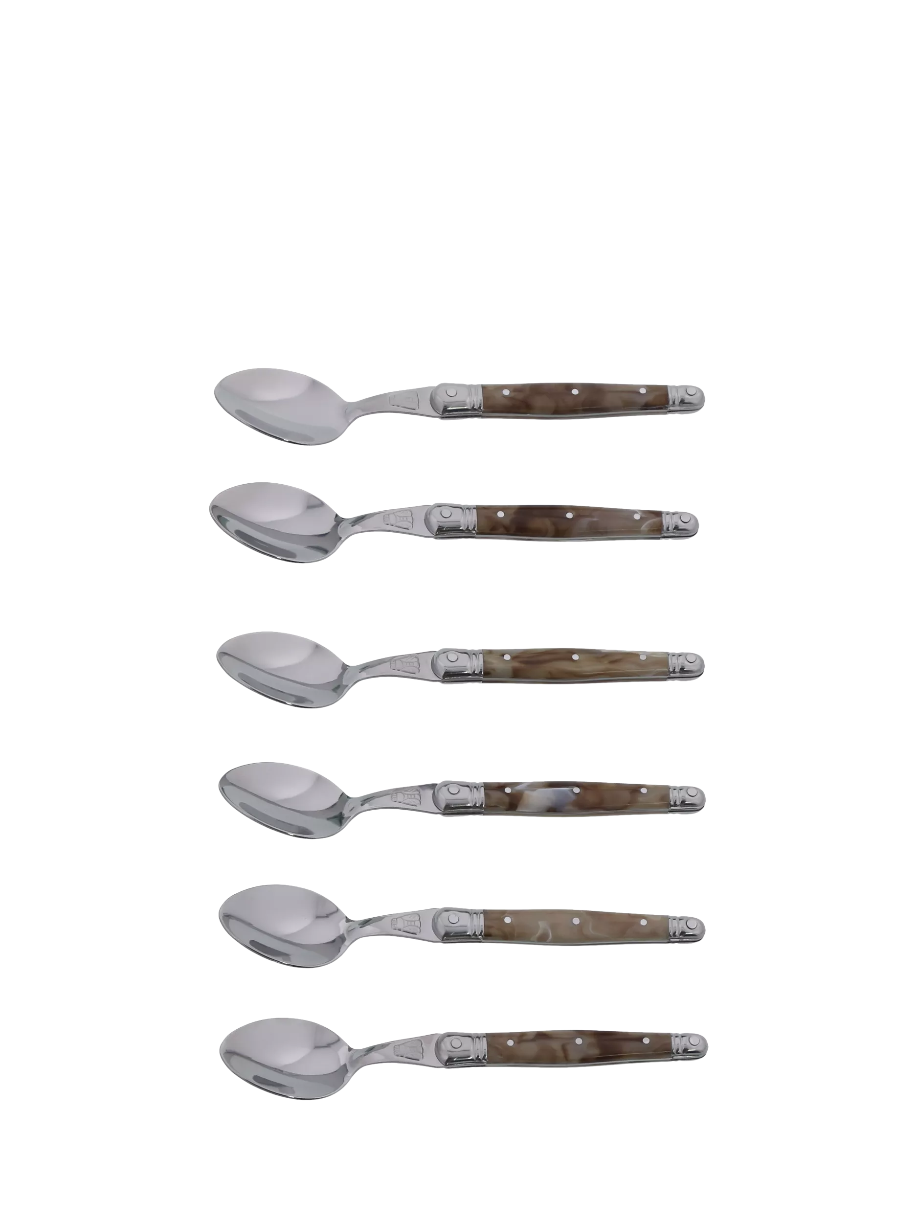 Laguiole horn stainless steel teaspoons set, imported from the UK