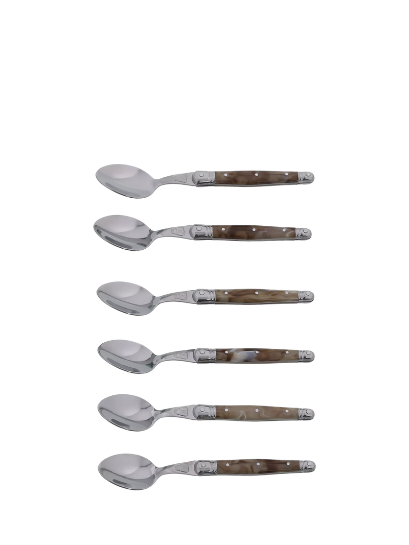 Laguiole horn stainless steel teaspoons set, imported from the UK