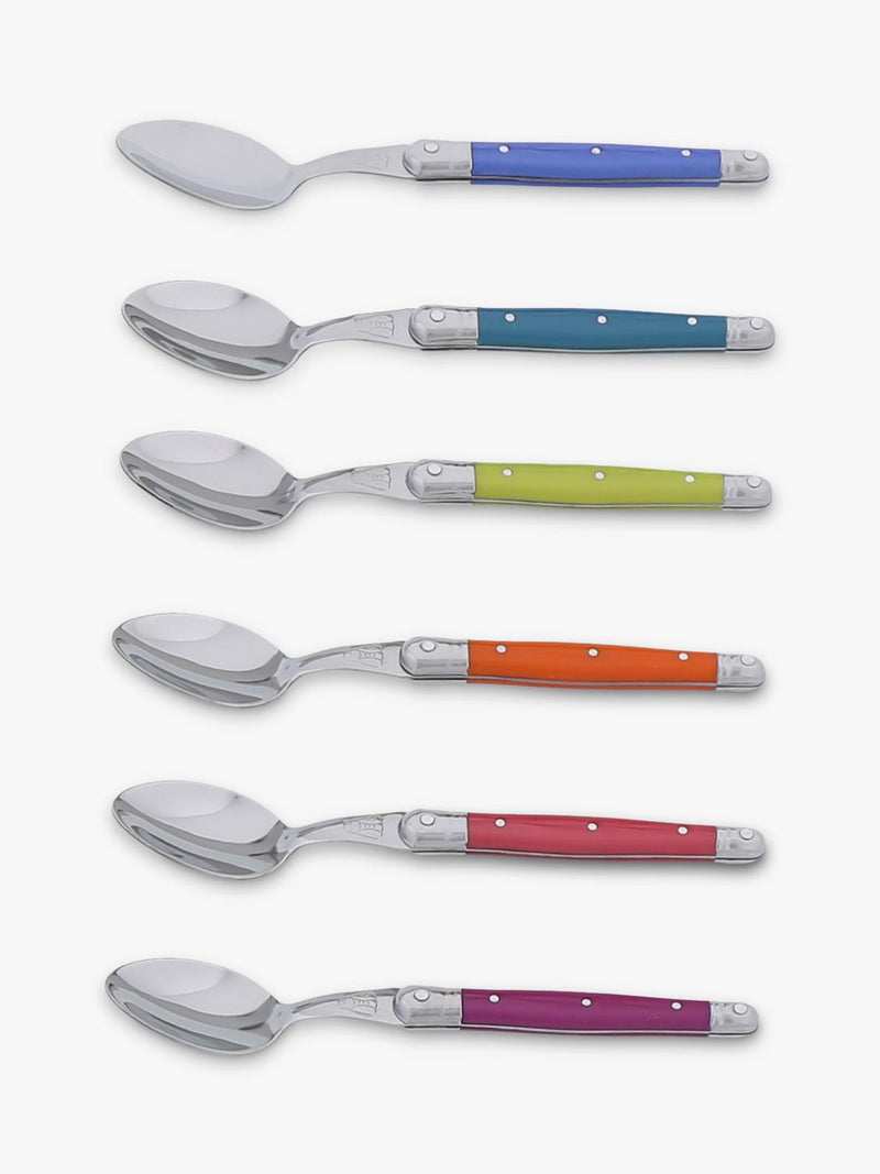 Laguiole stainless steel teaspoons set of 6 multi (British brand)