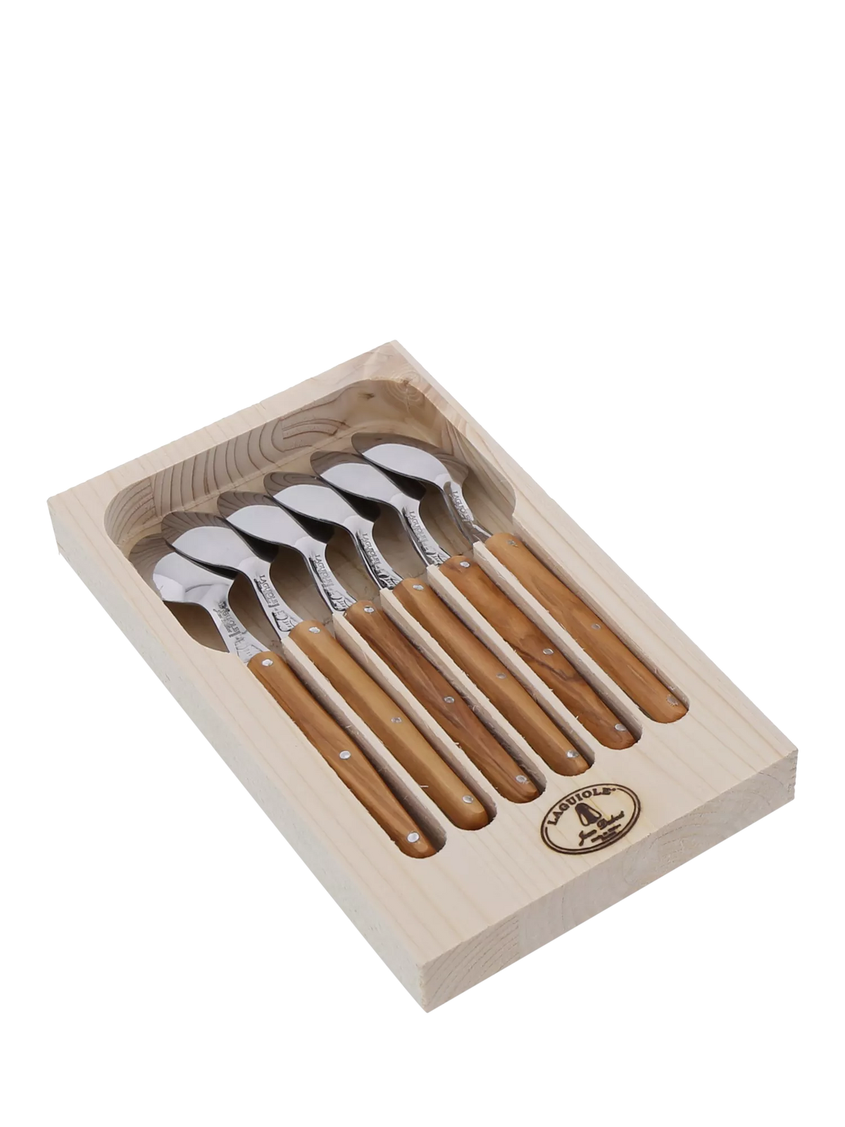 Laguiole olive wood teaspoons set of 6 - British product