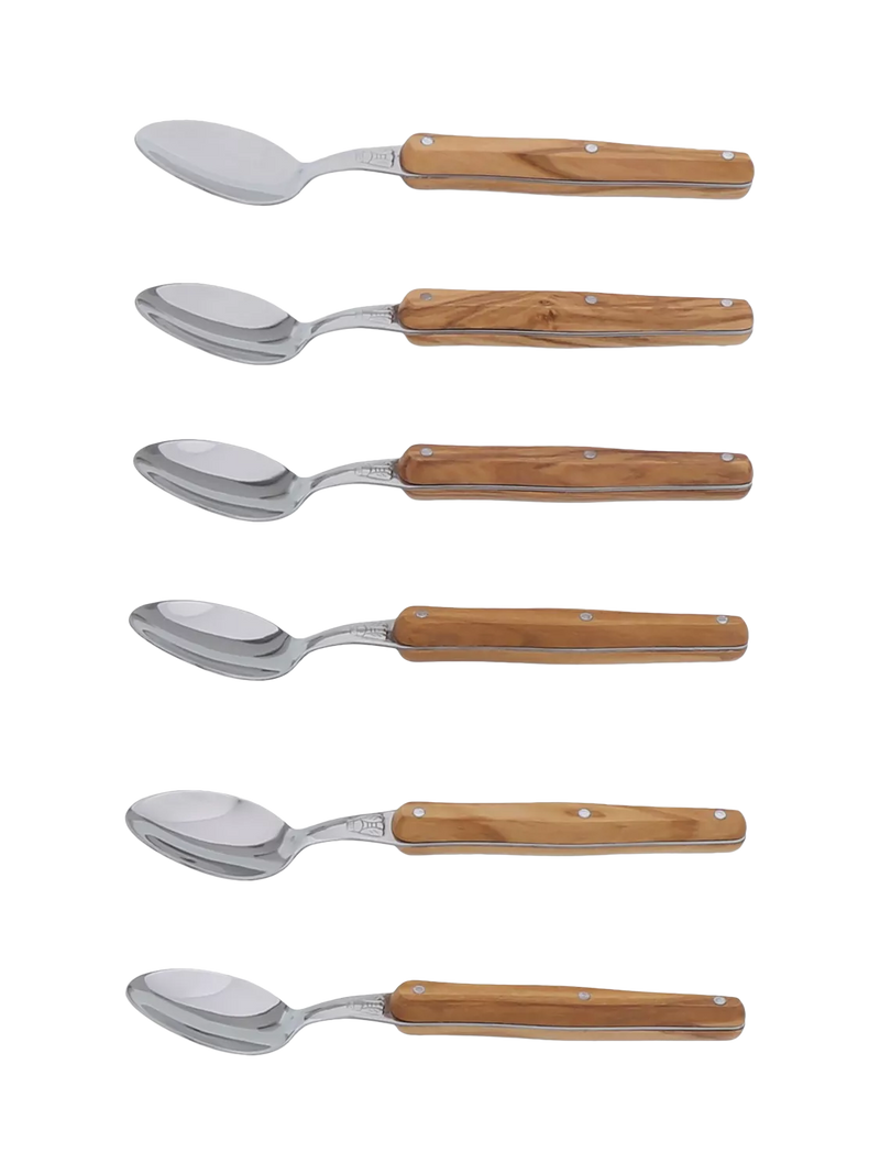 Laguiole olive wood teaspoons set of 6 - British product