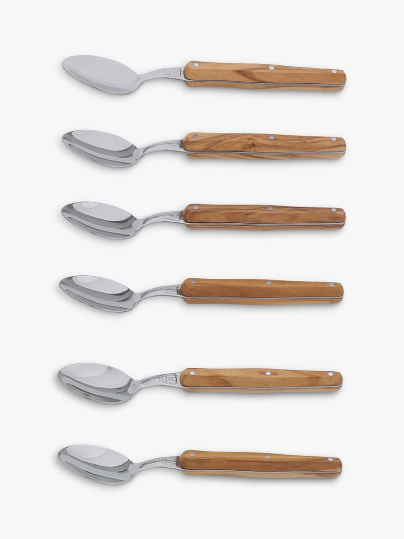 Laguiole olive wood teaspoons set of 6 - British product