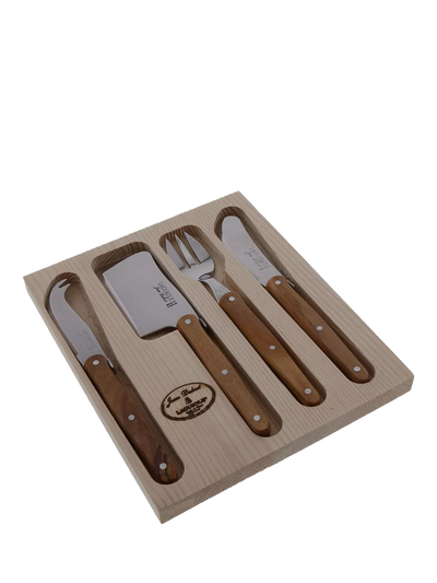 John Lewis Laguiole Stainless Steel Cheese Knife Gift Set, 4 Piece, Olive Wood- Buy online at McGrocer