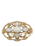 Vintage Fine Jewellery 9ct yellow gold opal brooch, imported from the UK