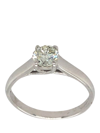 John Lewis Vintage Fine Jewellery Pre-loved 18ct White Gold Single Stone Diamond Claw Set Ring- Buy online at McGrocer