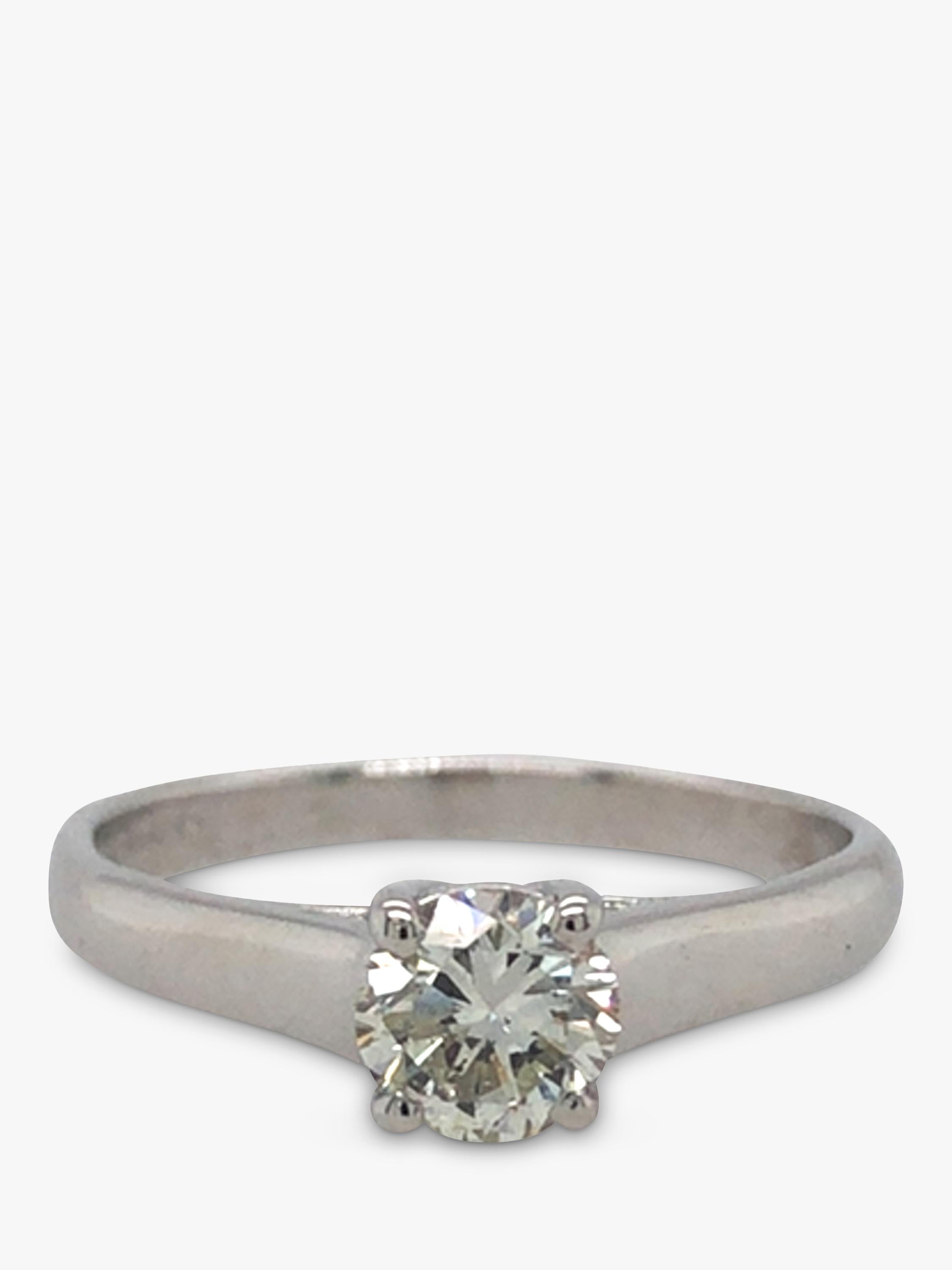 Vintage Fine Jewellery 18ct white gold diamond ring 0.63ct (British brand)