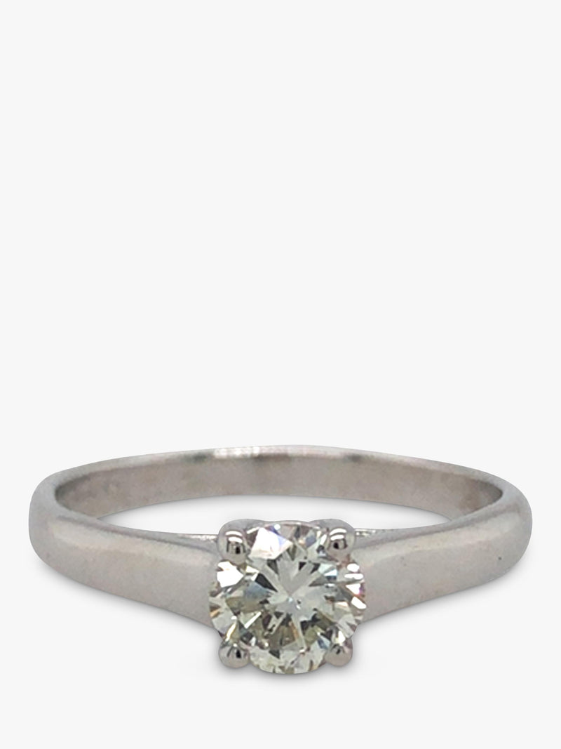 Vintage Fine Jewellery 18ct white gold diamond ring 0.63ct (British brand)
