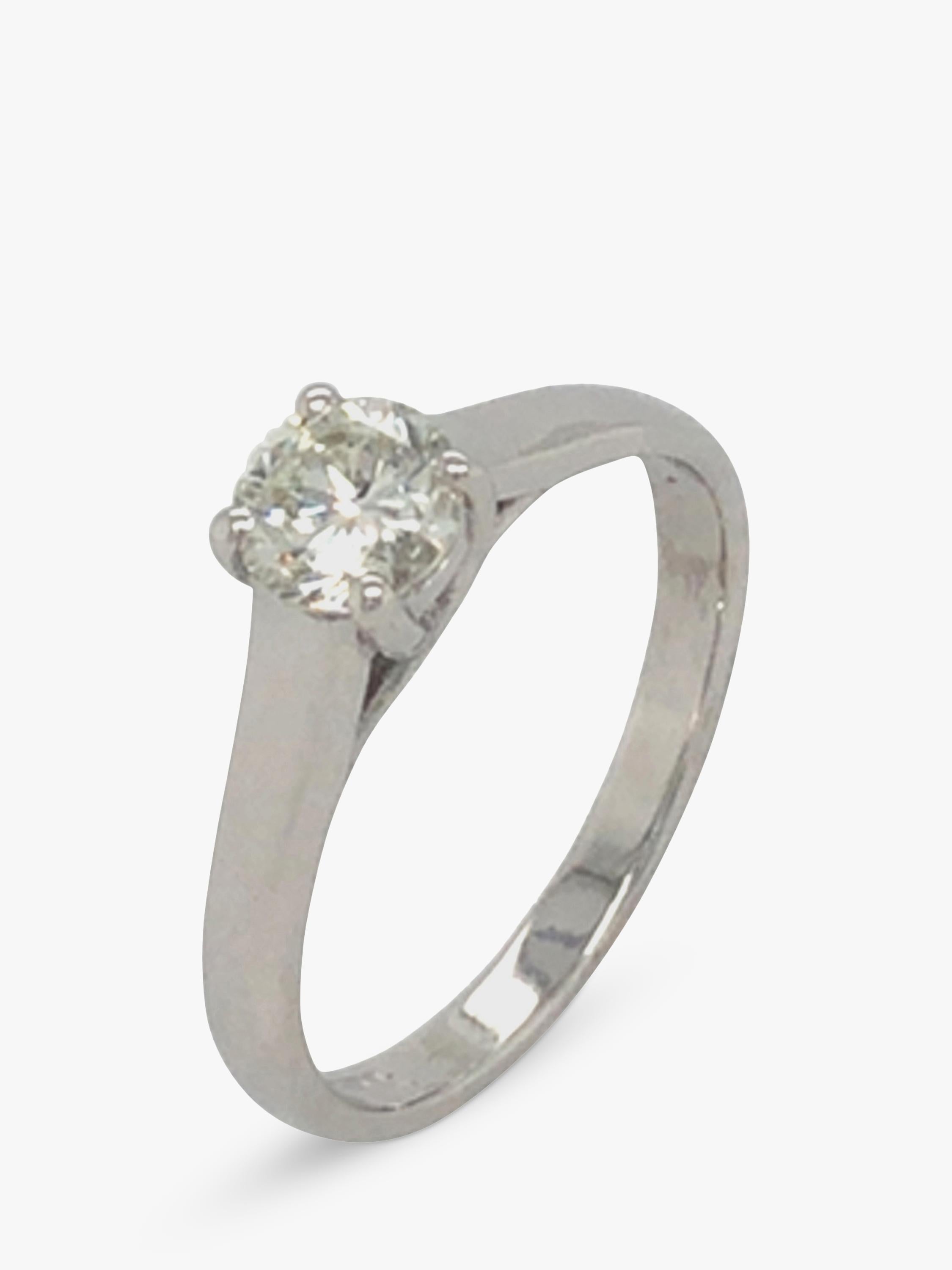 Vintage Fine Jewellery 18ct white gold diamond ring 0.63ct (British brand)