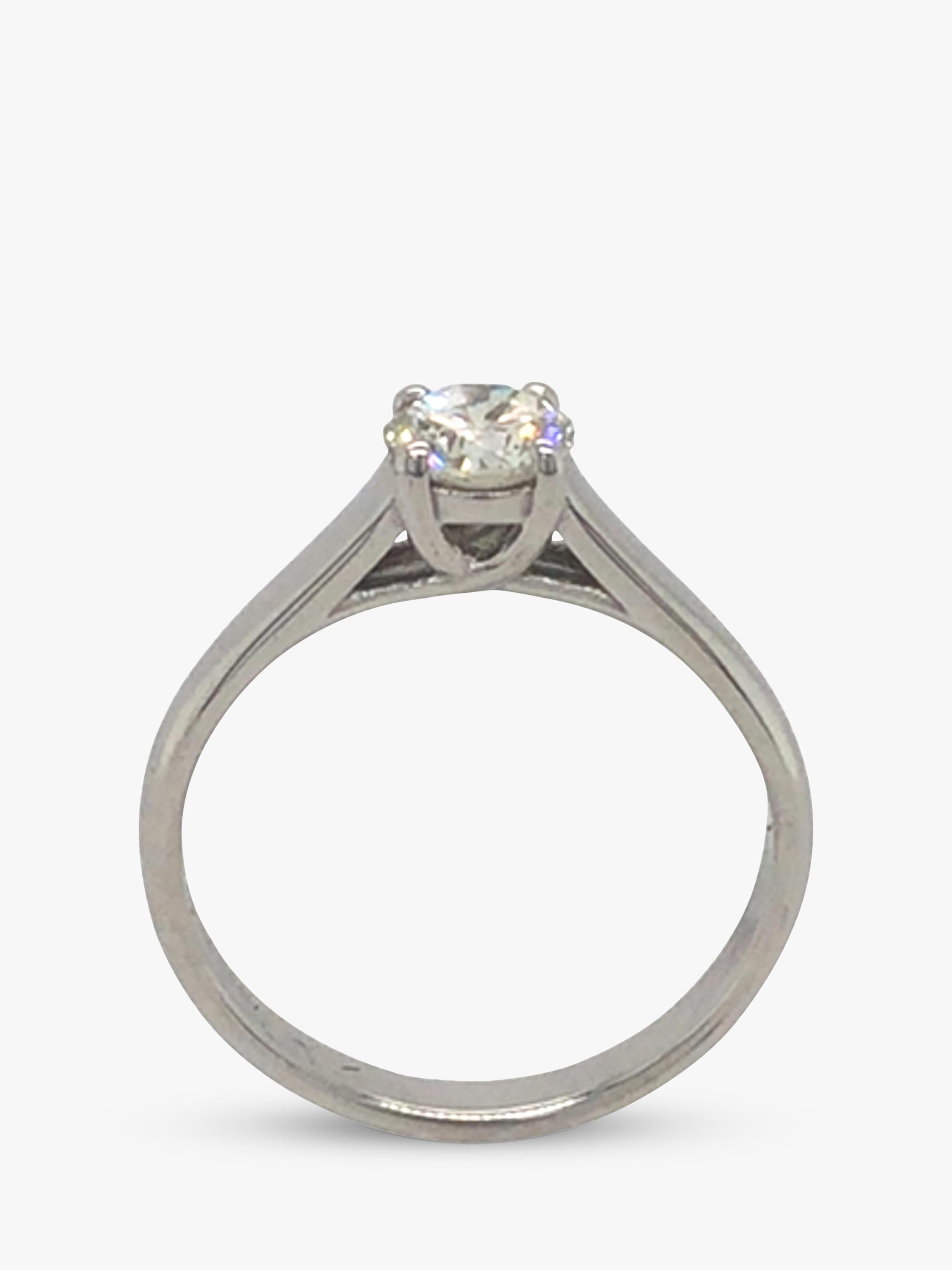 Vintage Fine Jewellery 18ct white gold diamond ring 0.63ct (British brand)