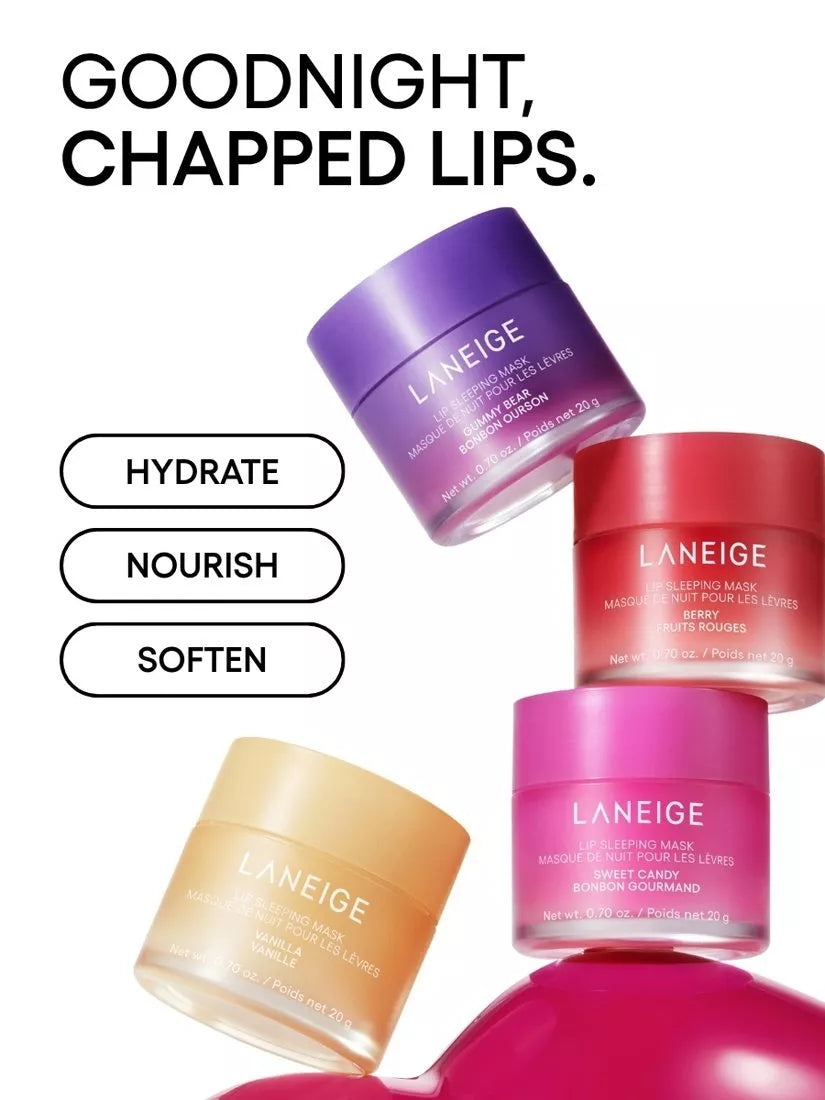 LANEIGE lip sleeping mask with hyaluronic acid and berry extracts, UK version