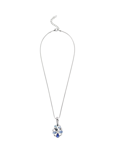 John Lewis Eclectica Vintage Rhodium Plated Detachable Pendant Blue/Silver 44cm- Buy online at McGrocer
