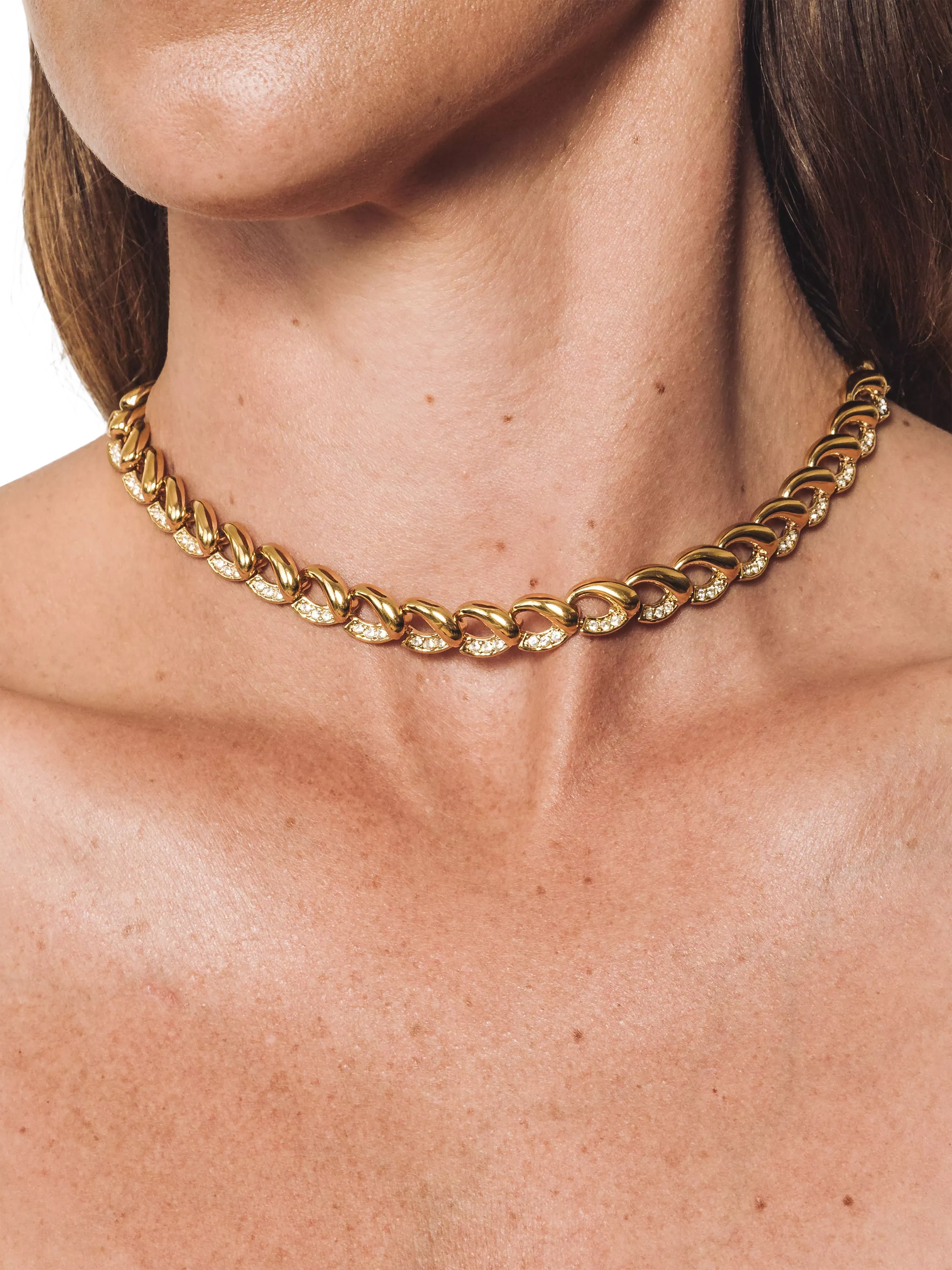 Eclectica vintage Swarovski crystals collar 40cm, imported from the UK