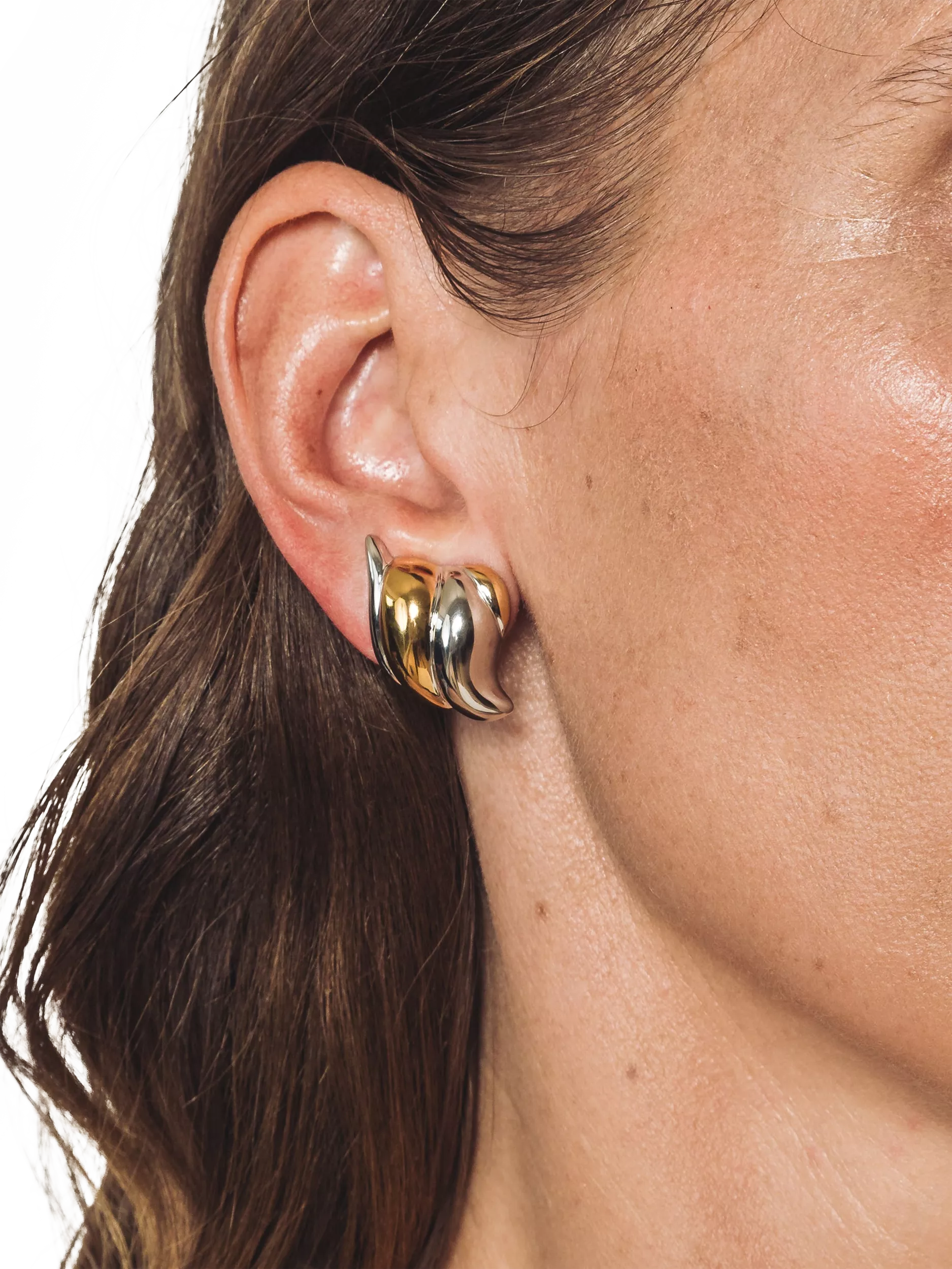 Eclectica gold and rhodium plated ear clips, imported from the UK