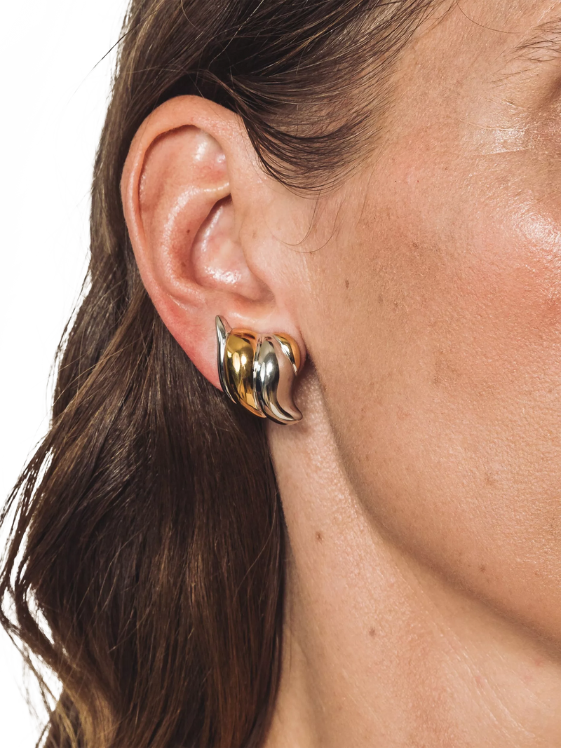 Eclectica gold and rhodium plated ear clips, imported from the UK
