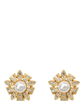 Eclectica clip-on earrings faux pearl crystal floral - British product
