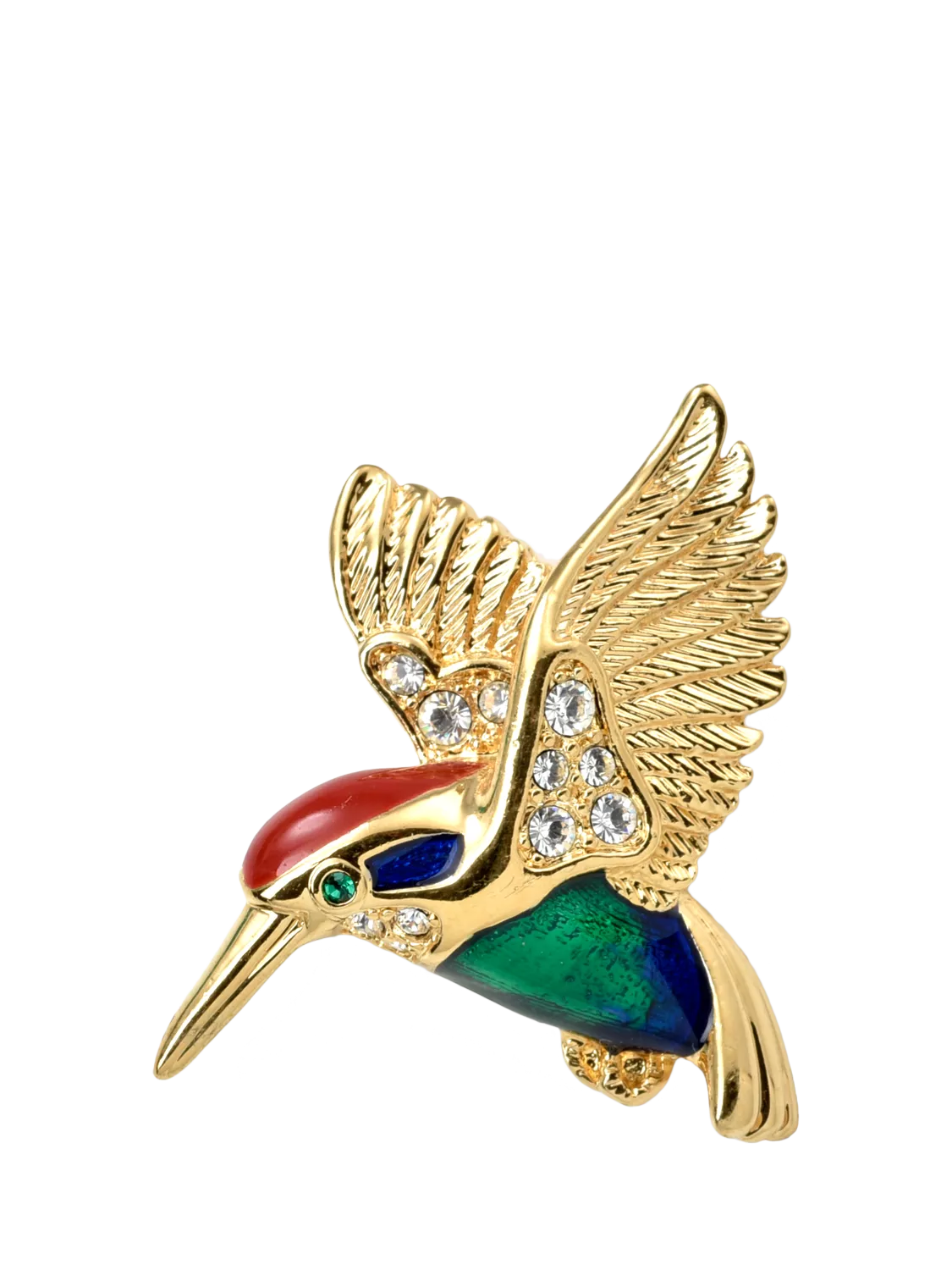 Attwood Sawyer gold plated hummingbird brooch with Swarovski crystals (British brand)