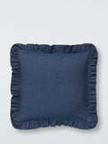 John Lewis denim frill cushion indigo 45x45cm (British brand)
