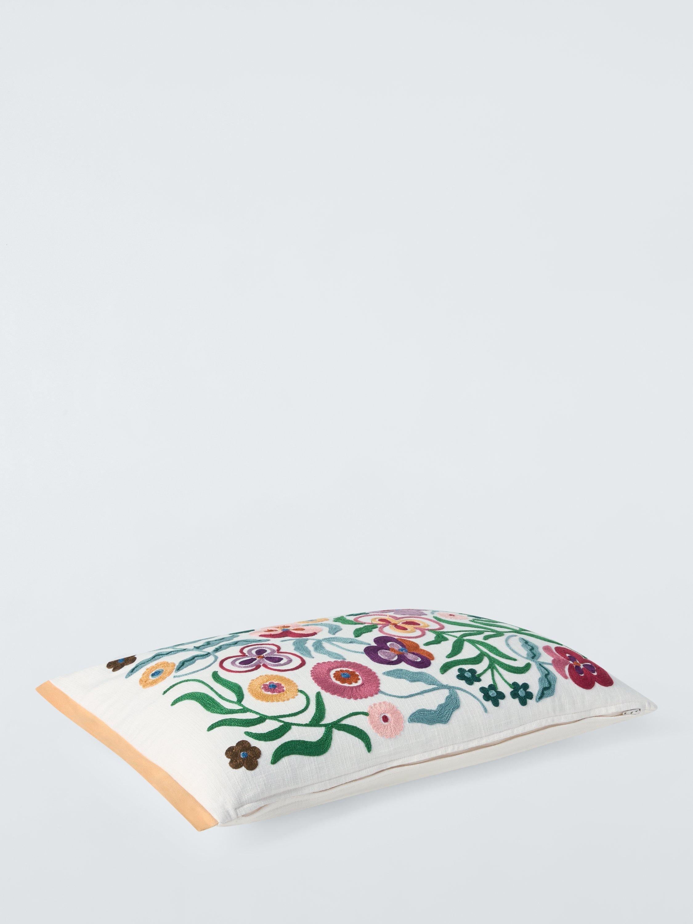 John Lewis embroidered pansy cushion 40x60cm (British brand)