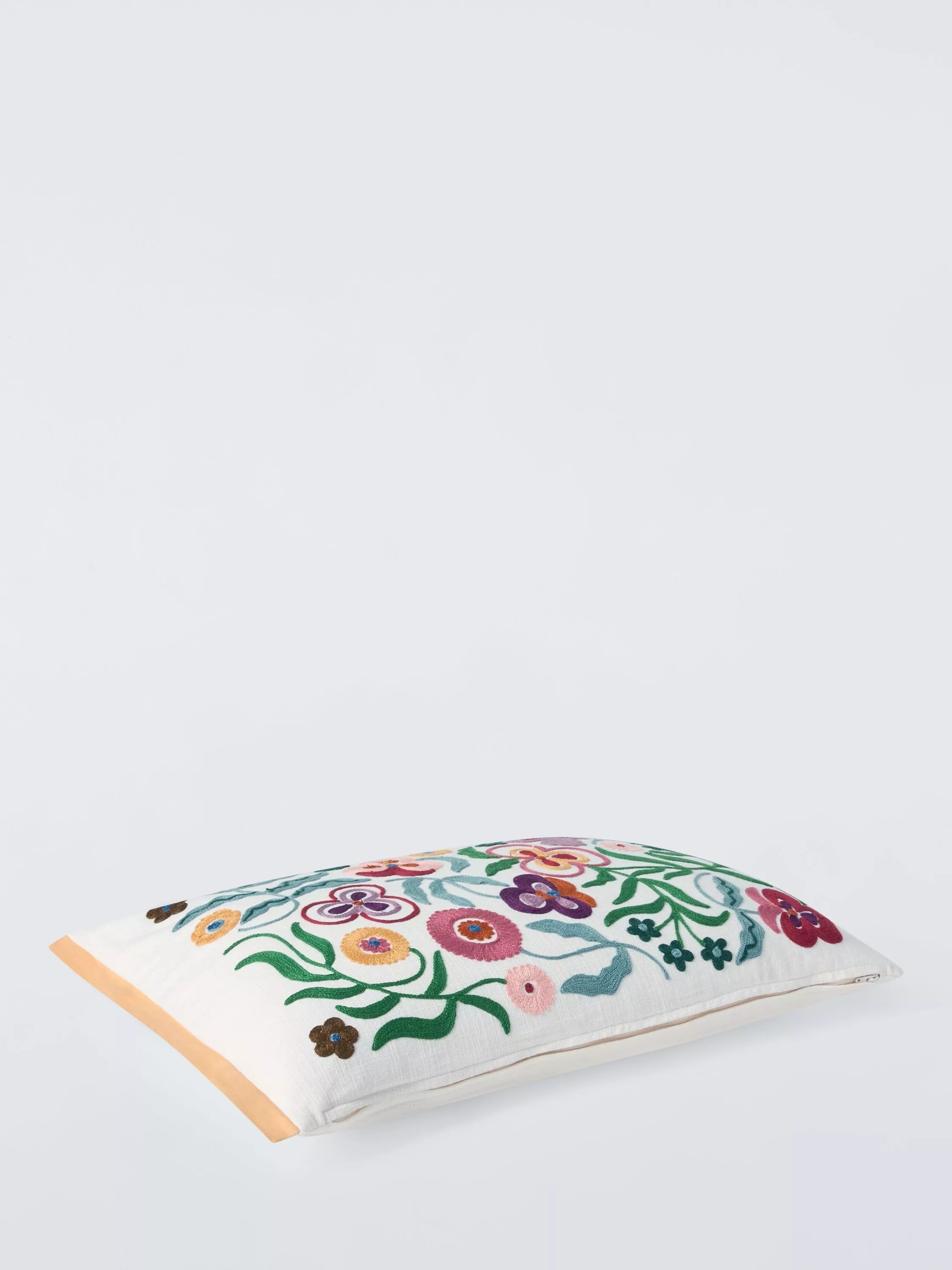 John Lewis embroidered pansy cushion 40x60cm (British brand)