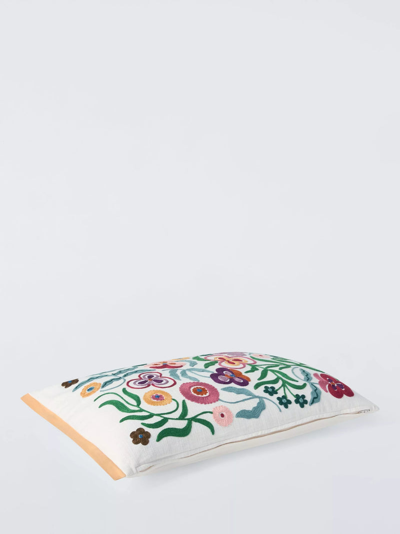 John Lewis embroidered pansy cushion 40x60cm (British brand)