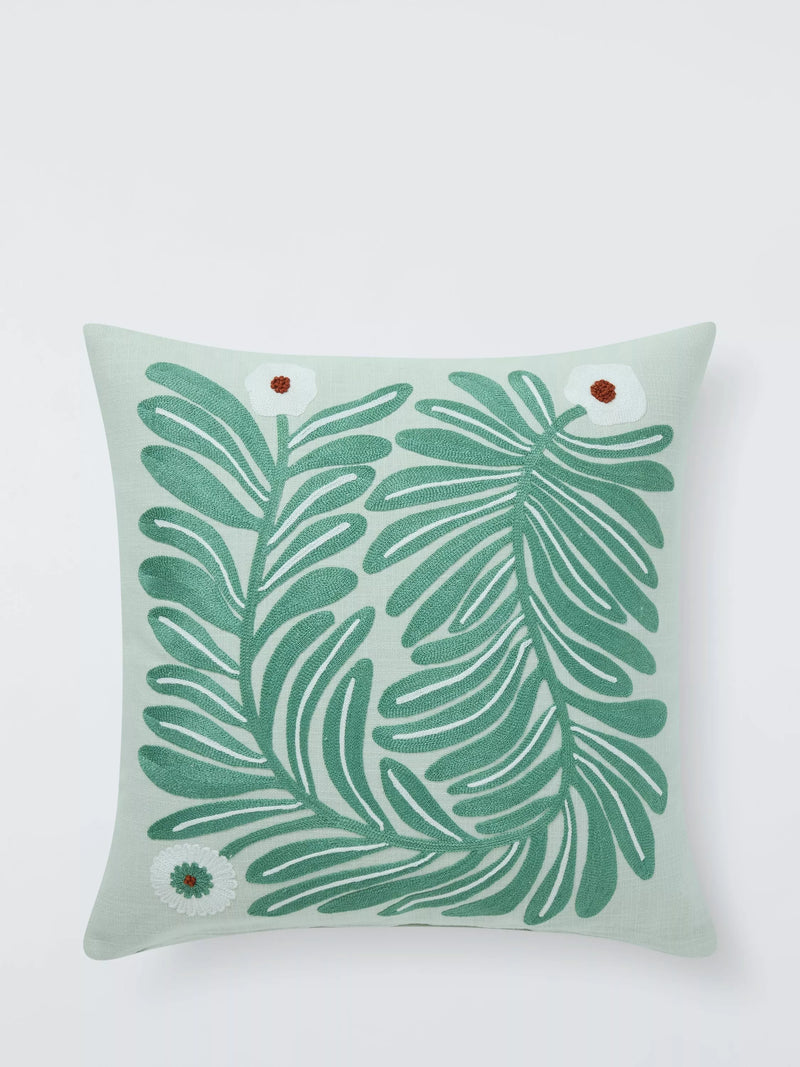 John Lewis Zinnia Cushion, Celadon