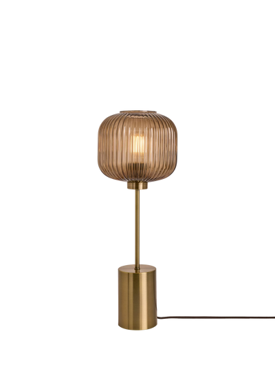 John Lewis MADE Briz Textured Glass Table Lamp, Orange Light, H56cm- Buy online at McGrocer