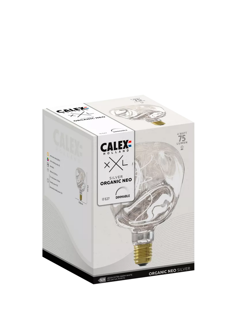 Calex vintage silver dimmable LED bulb 4W E27, imported from the UK