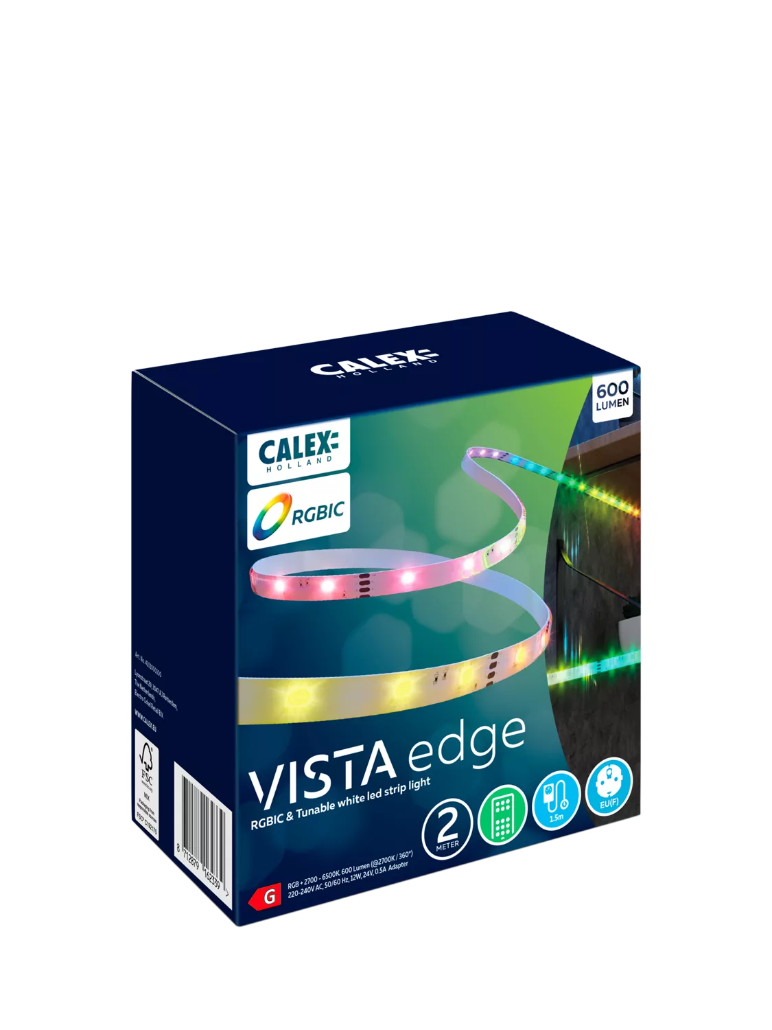 Calex Vista Edge RGBIC LED light strip 2m, UK version
